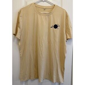 Planets Saturn Solar System Beige wBlue NWOT Size XXL Drop Shoulder T-Shirt